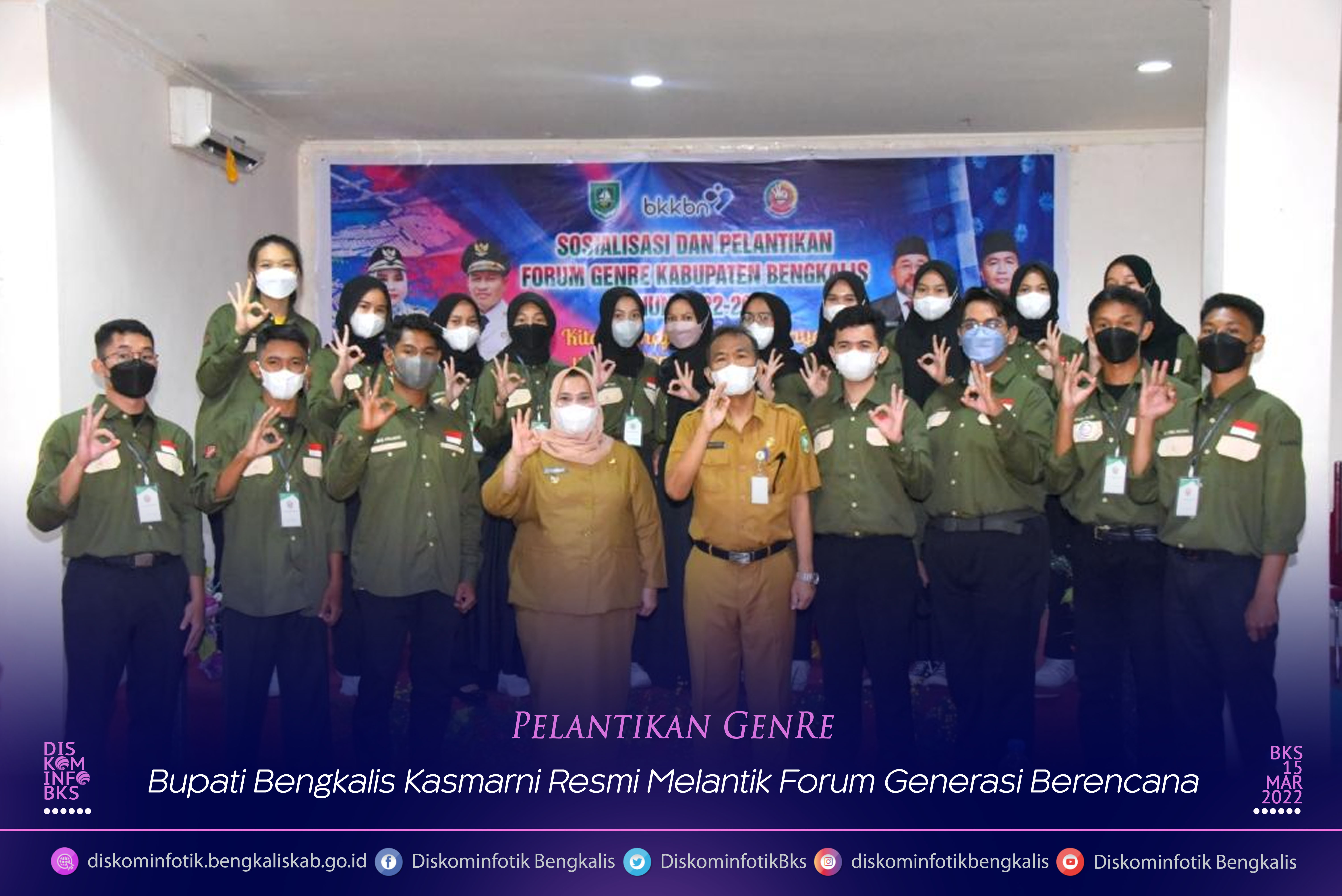 Bupati Bengkalis Kasmarni Resmi Melantik Forum Generasi Berencana Desa Bathin Sobanga
