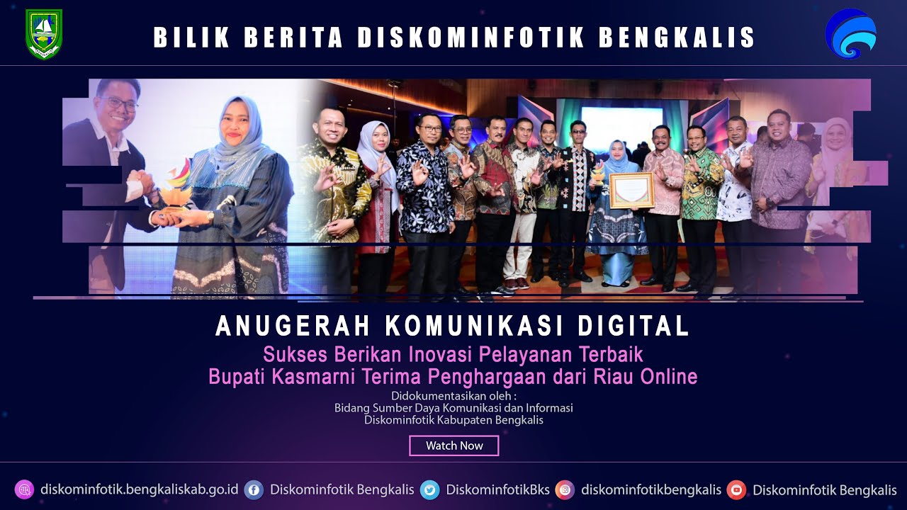 Sukses Berikan Inovasi Pelayanan Terbaik, Bupati Kasmarni Terima Penghargaan dari Riau Online Bathin Sobanga